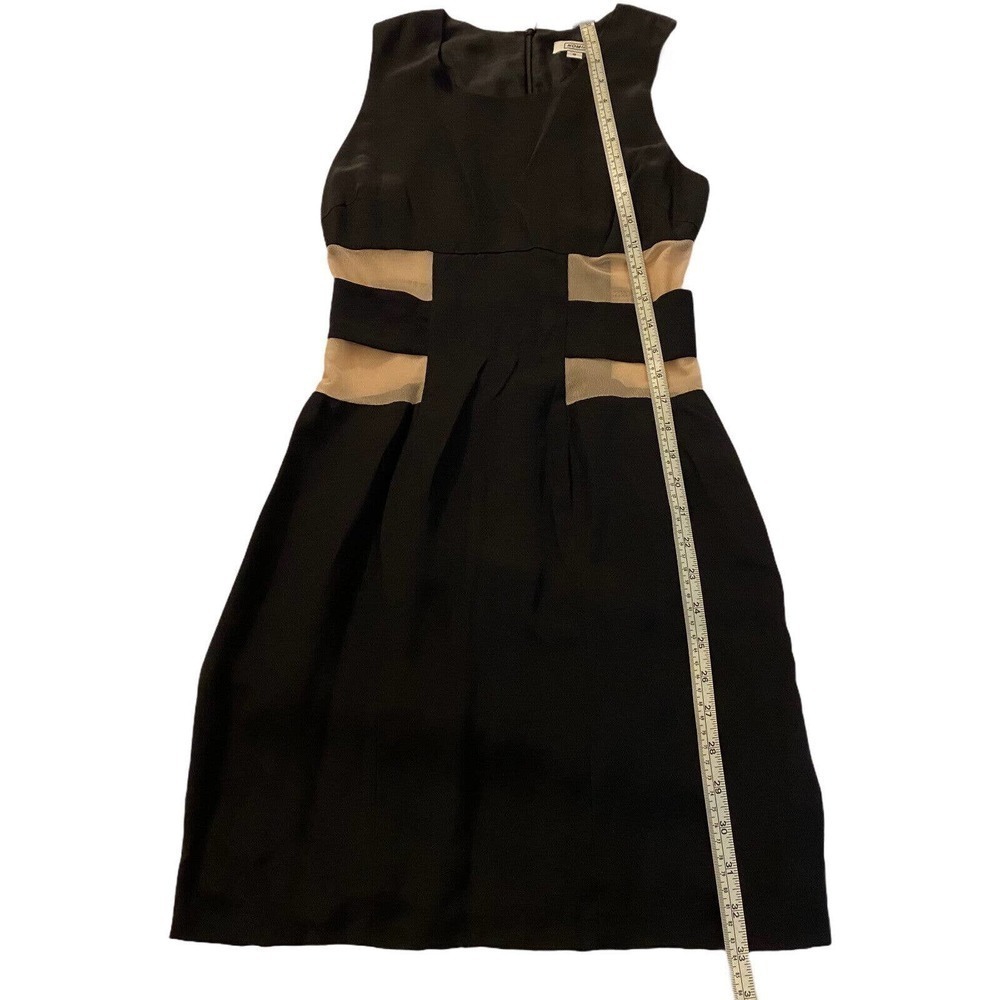 Nomia Dress Size 2 Black Silk Cutout with Mesh Tan Panels Short Sheath - Picture 9 of 12